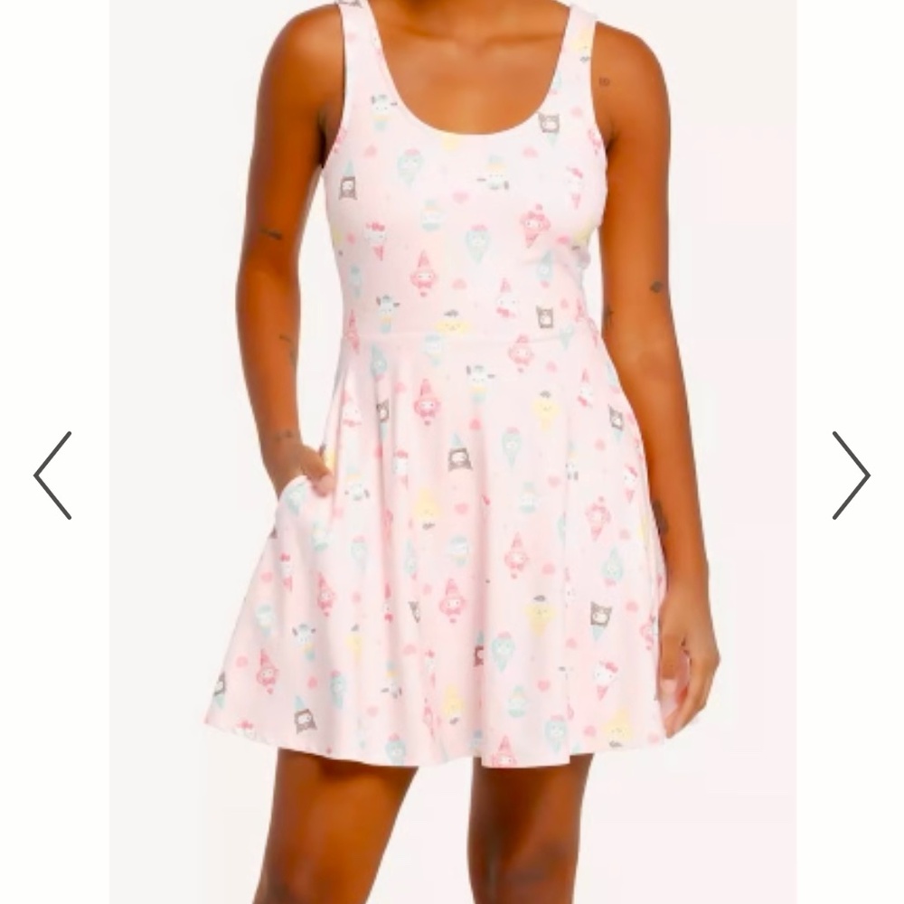 SANRIO Hello Kitty SANRIO Sweet Ice Cream Kawaii Dress w/Shorts AND POCKETS Sz S